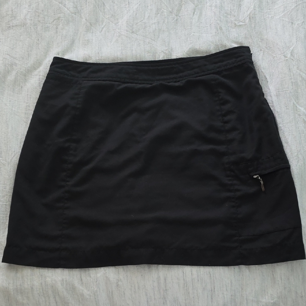 Izod Black Mini Skort with Zip Pocket, Size 14